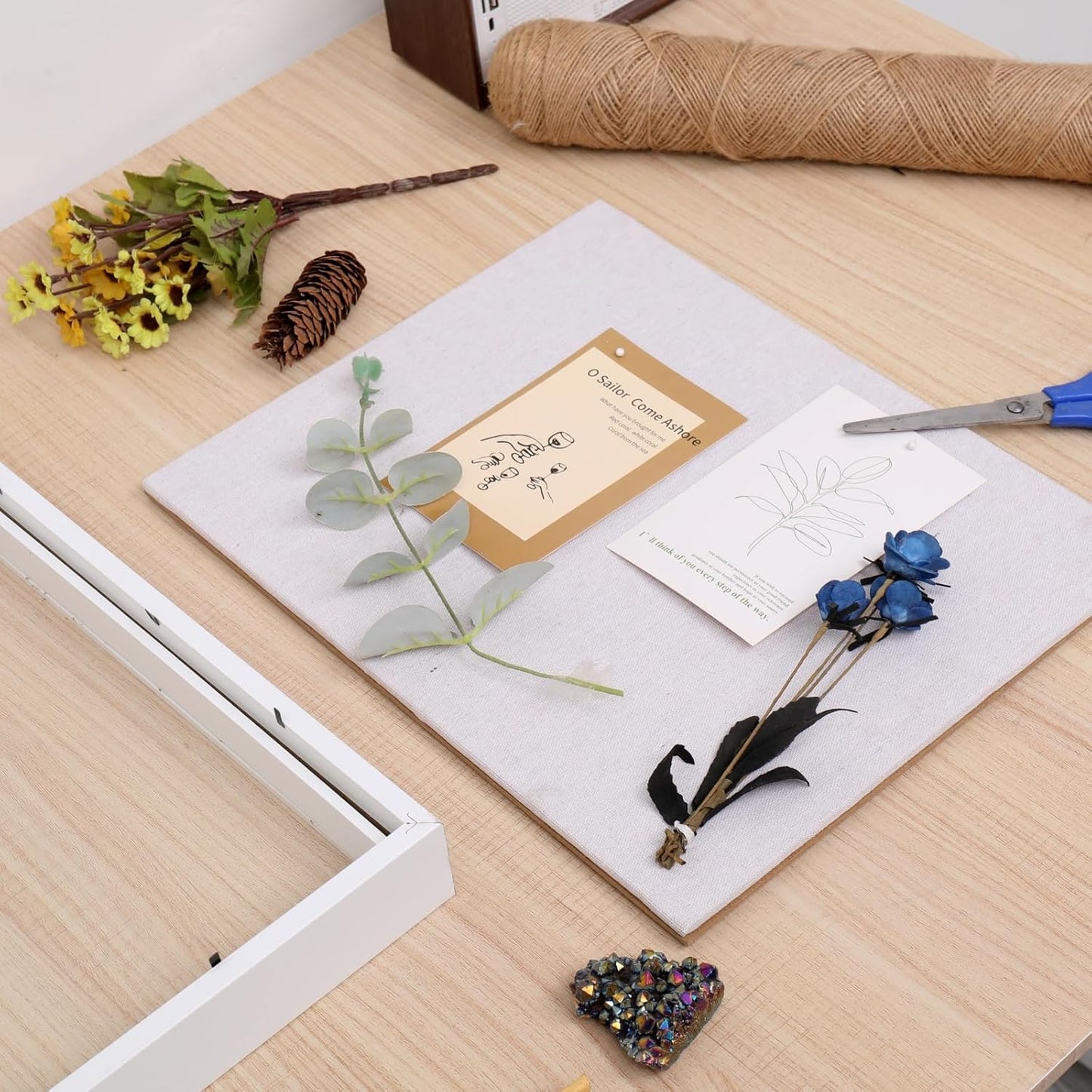 Muzilife 12x12 Shadow Box Wood Picture Frame, Tempered Glass, White | FSC-Certified MDF | Soft Acid-free Linen Board