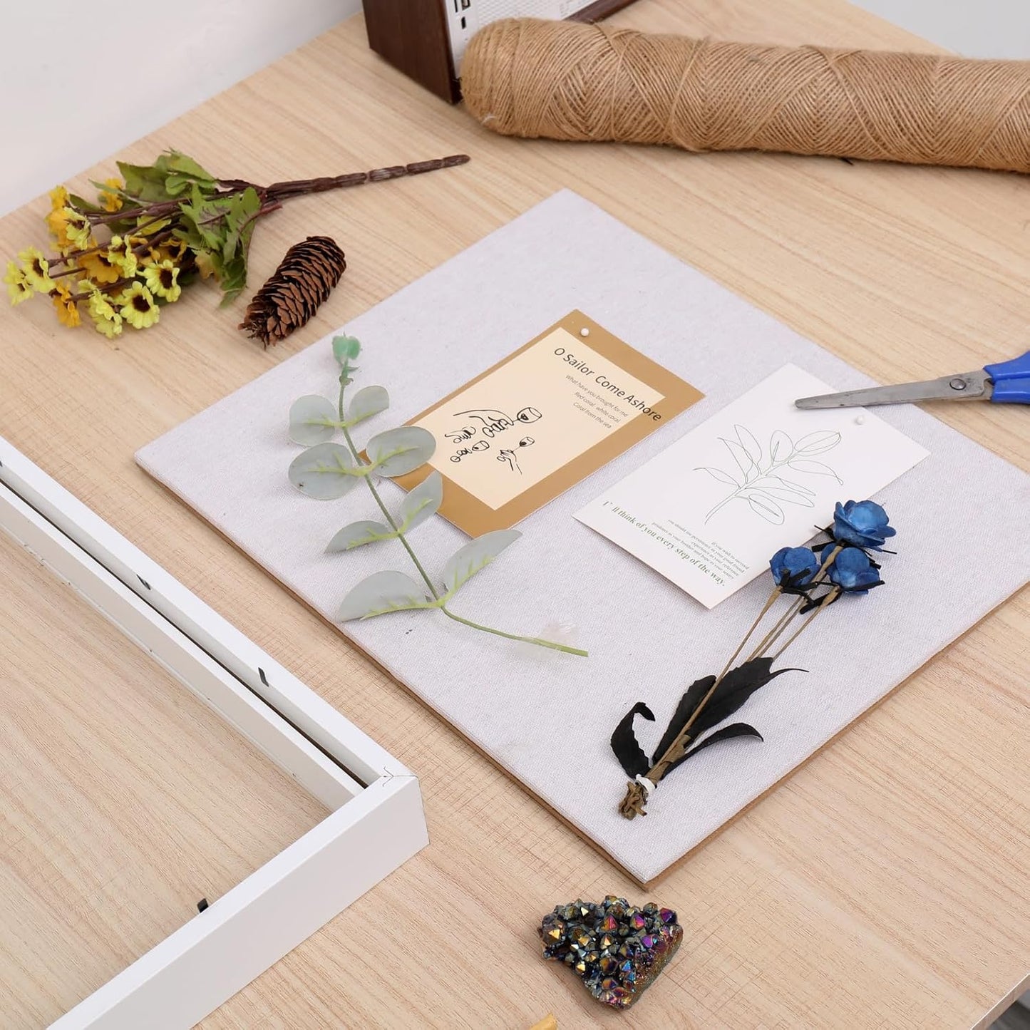 Muzilife 12x12 Shadow Box Wood Picture Frame, HD Glass, 2PCS, White | FSC-Certified MDF | Soft Acid-free Linen Board