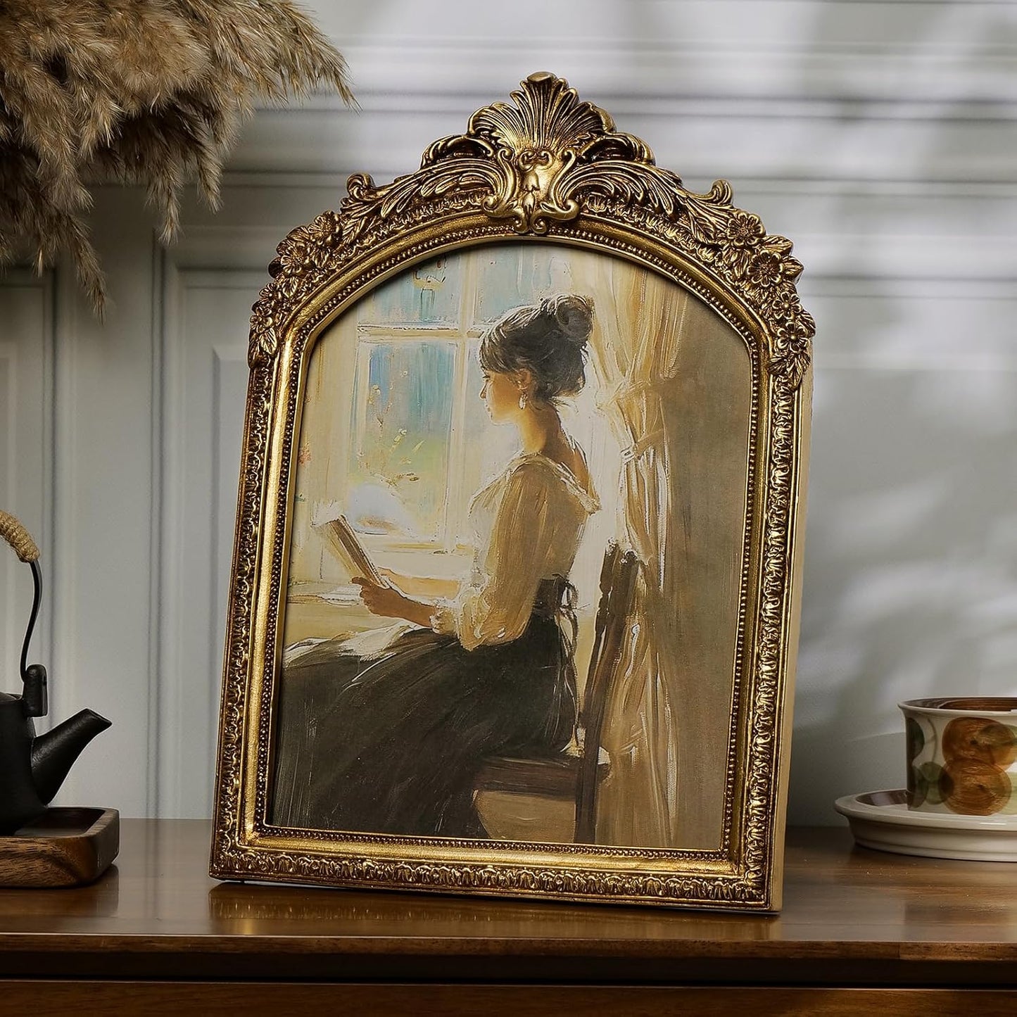 Picture Frame Vintage Gold Frames / Gold Arch / 8 x 10
