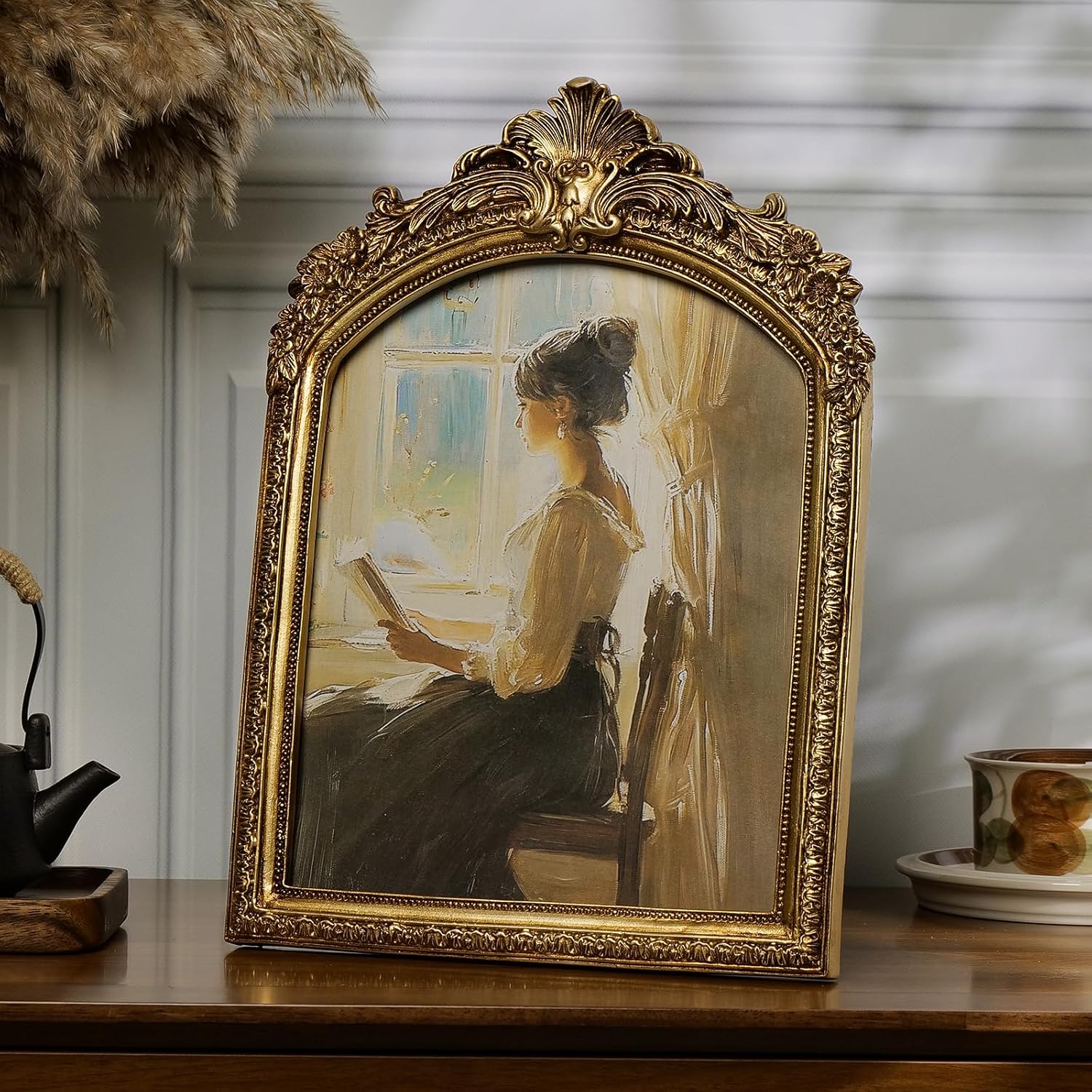Picture Frame Vintage Gold Frames / Gold Arch / 8 x 10