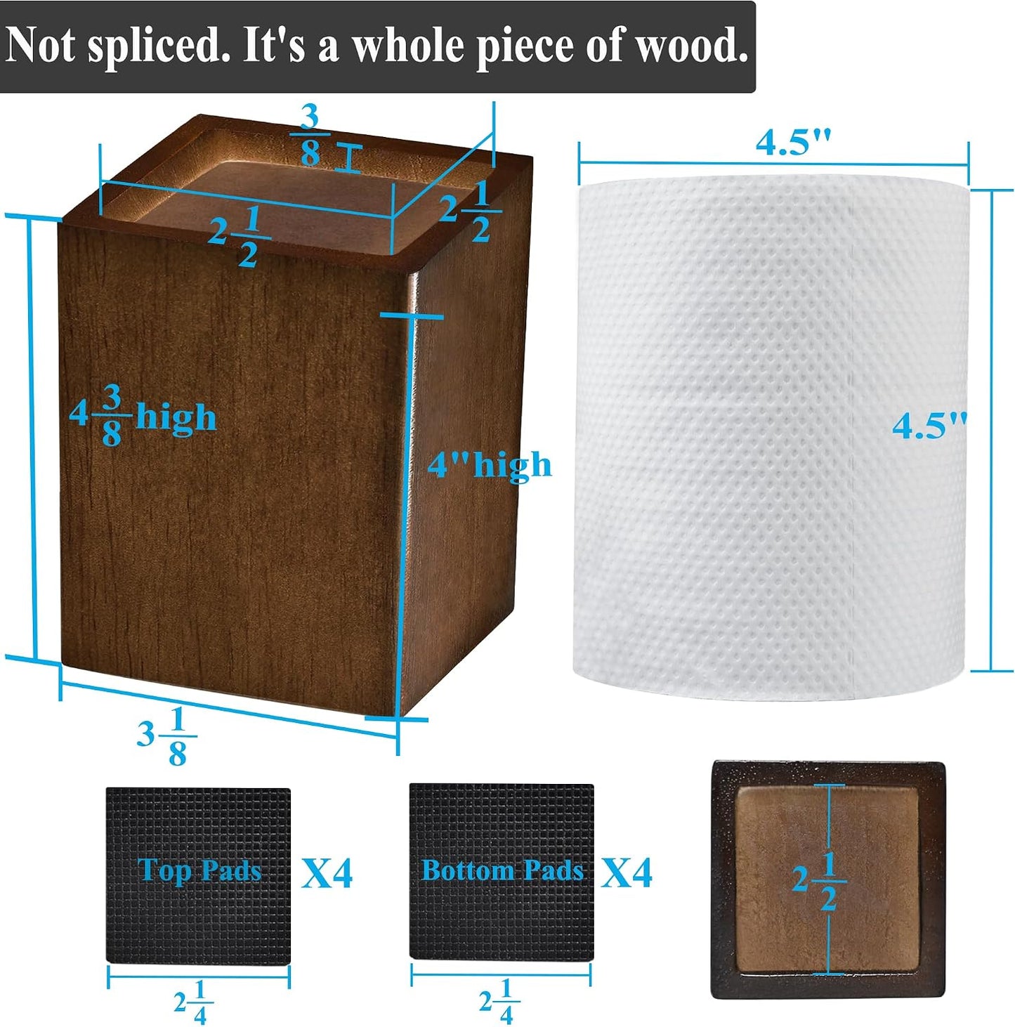 Wood Bed Risers (4 inch Square)
