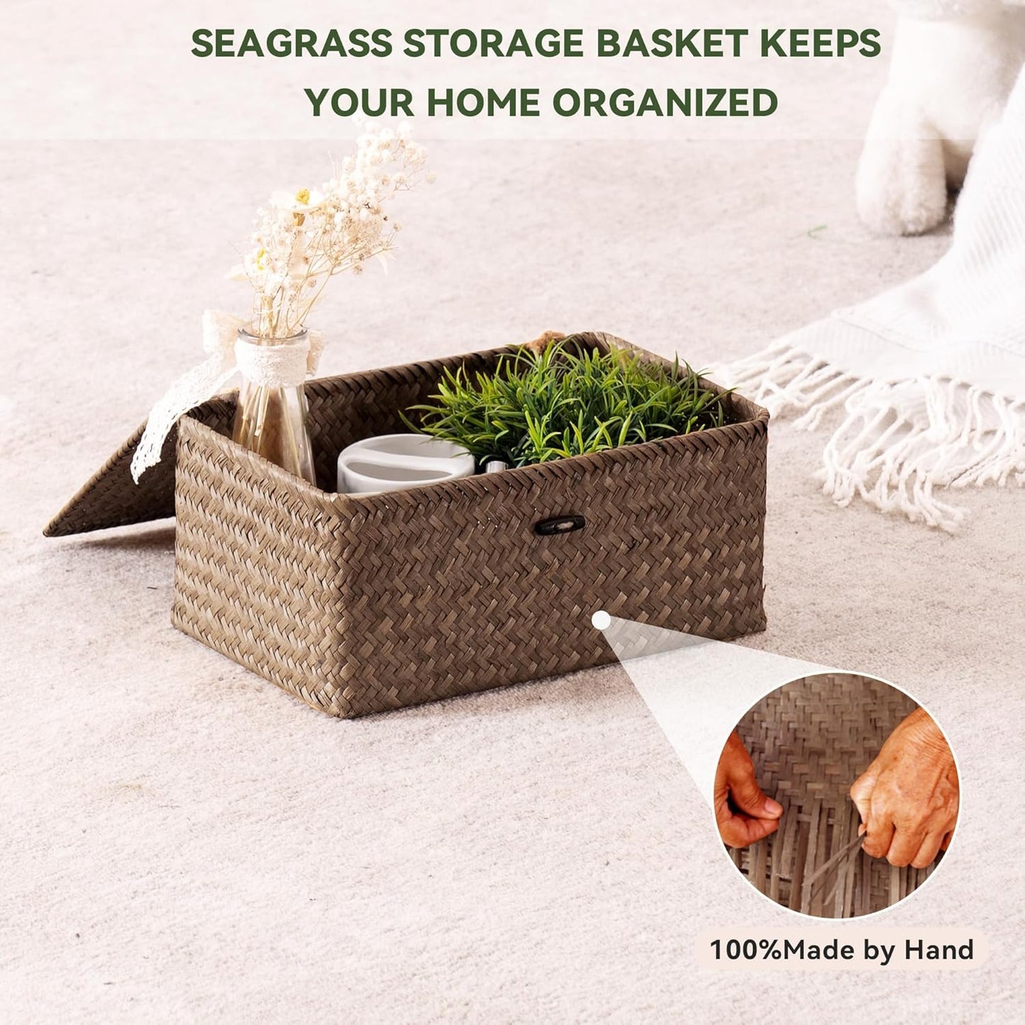 Seagrass Storage Baskets / Coffee* / Set of 3
