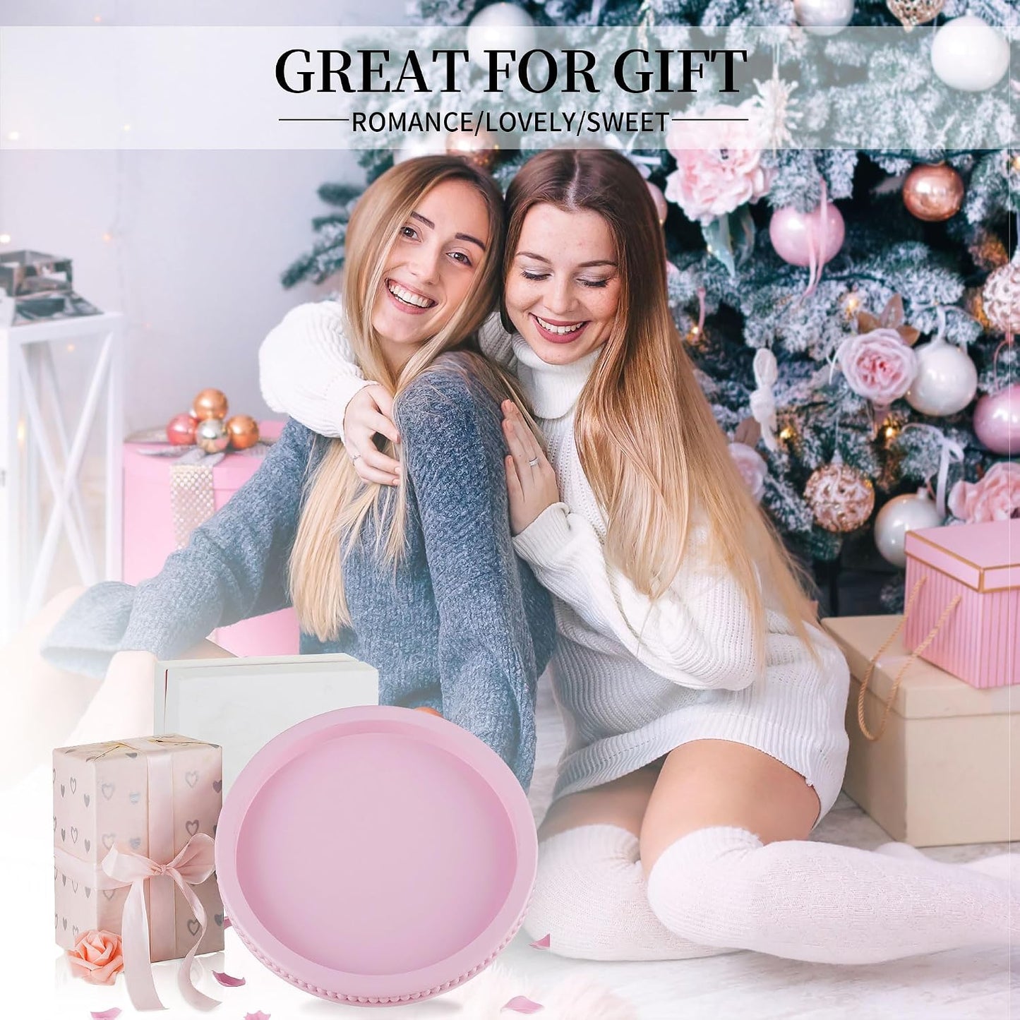 Tray Decorative Round / 11.8 / Pink