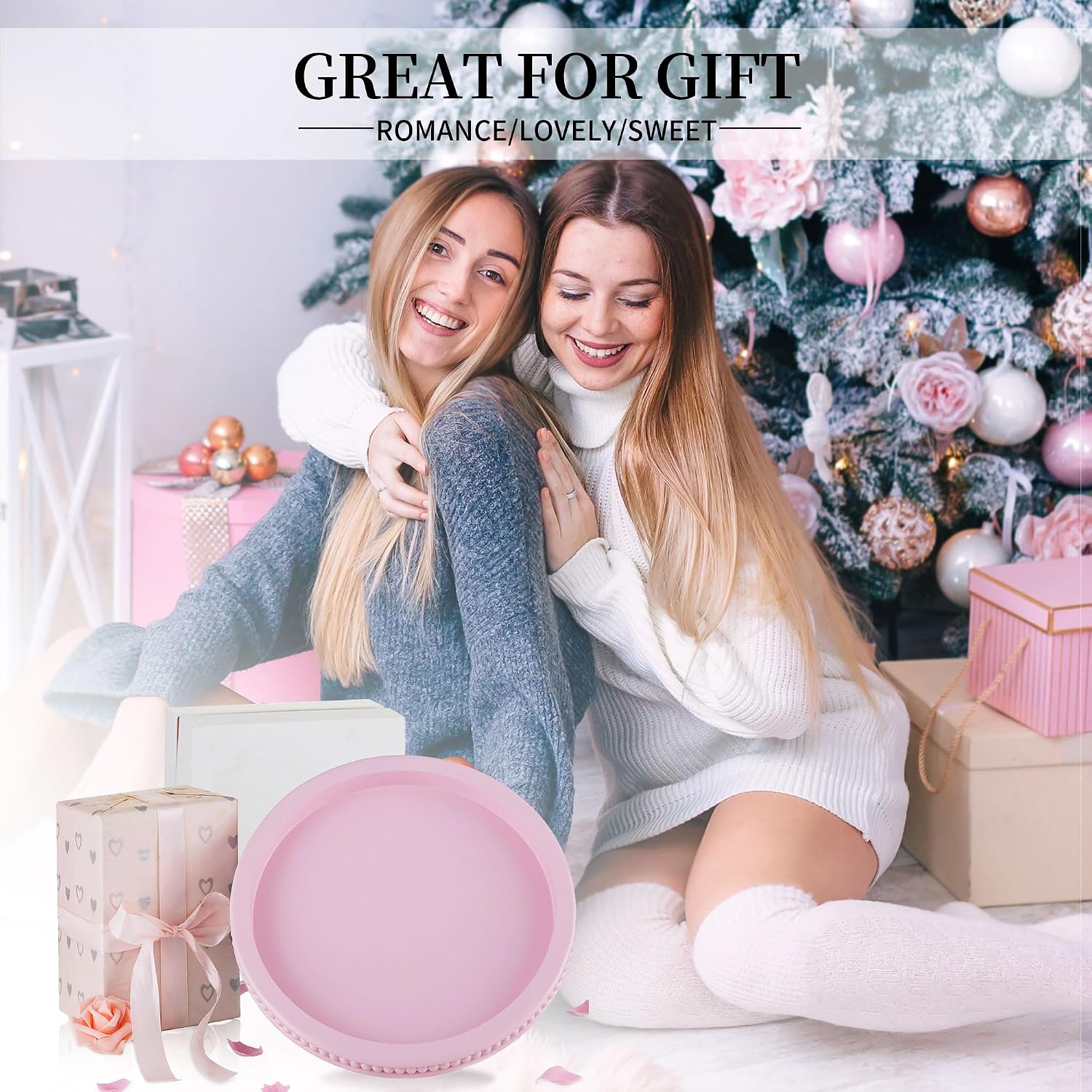 Tray Decorative Round / 11.8 / Pink