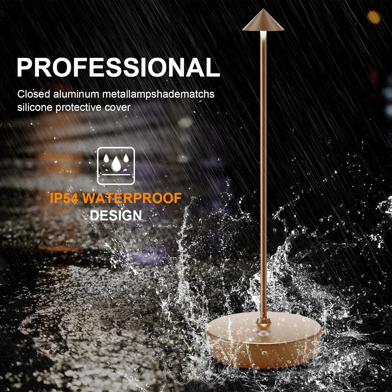 Rechargeable Cordless Table Lamp, Portable Powered LED Battery 6000mAh Metal USB Desk Lamp, 3 Levels Brightness Light