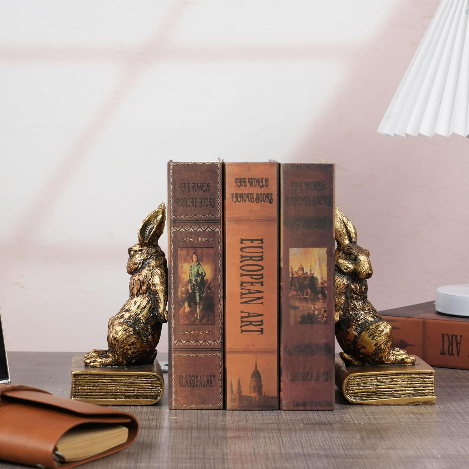 Book Ends / Decorative Bookends / Antique Gold