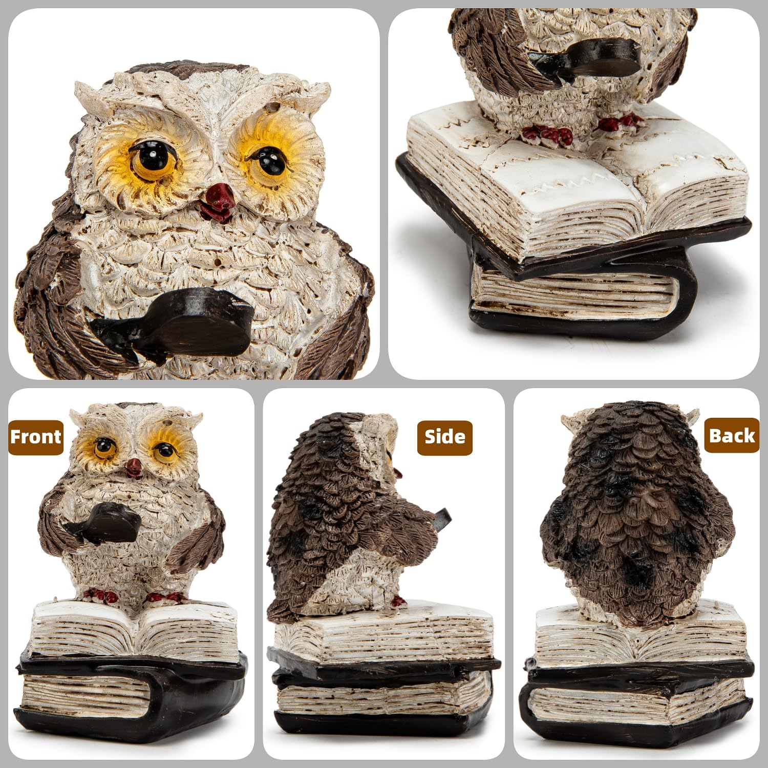 Adorable Reading Owl Statue / Set of 2