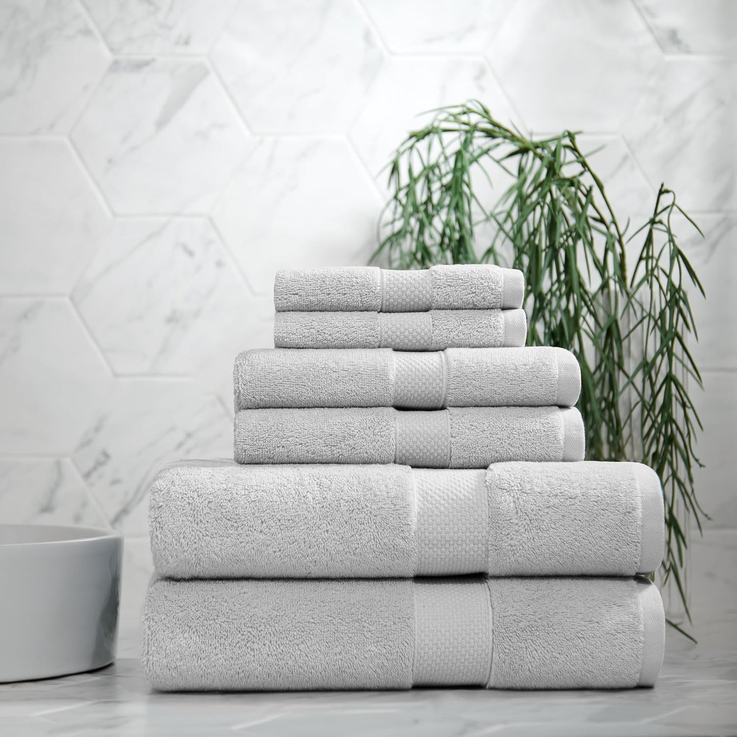 Aston & Arden Luxury Egyptian Cotton Bath Towels, Pack of 2, 600 GSM Plush Soft Absorbent Bathroom Towels for Spa or