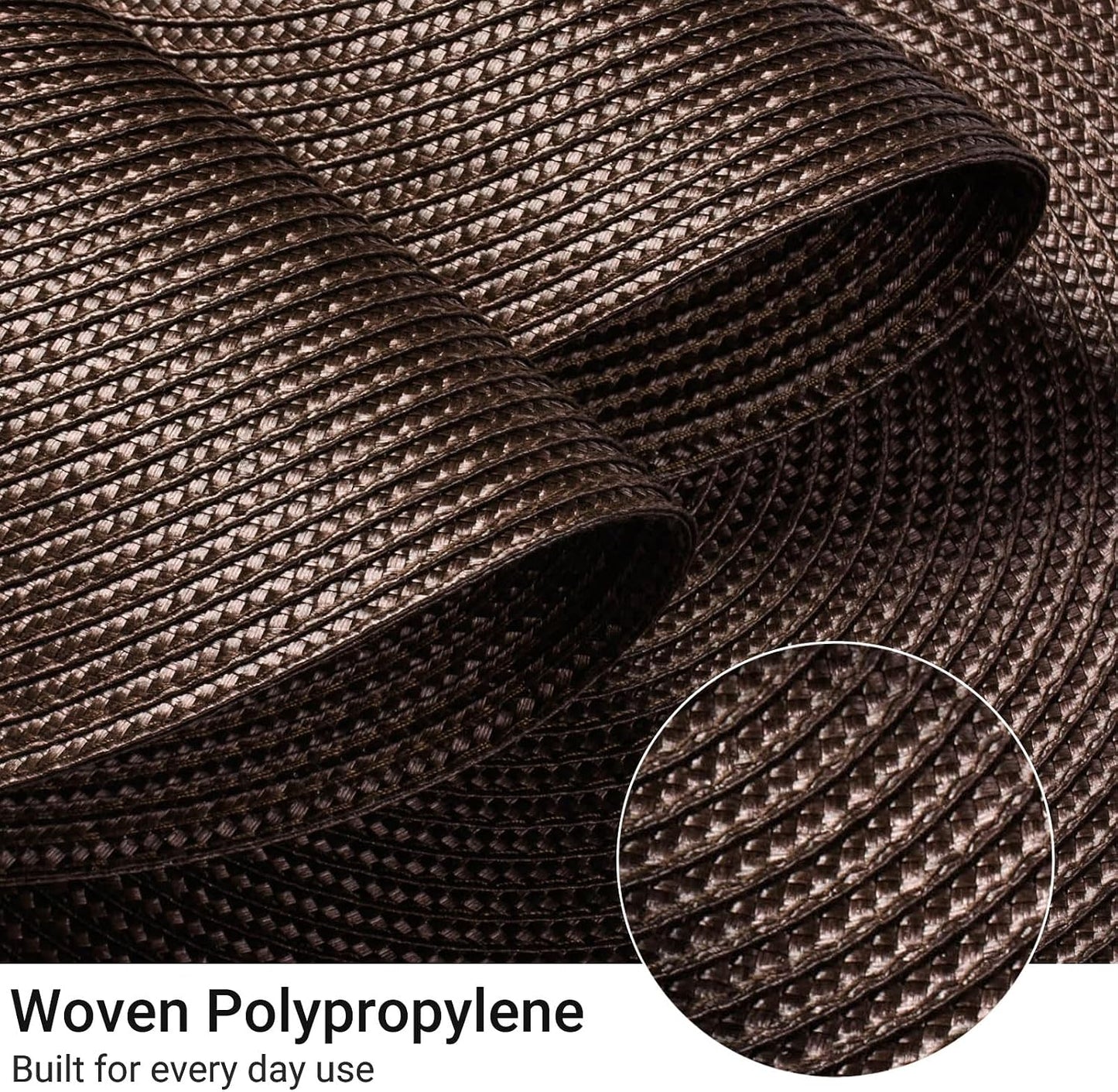 FunWheat Round Braided Placemats Set of 8 Place Mats for Dining Table Woven Washable Non-Slip Table Mats 15