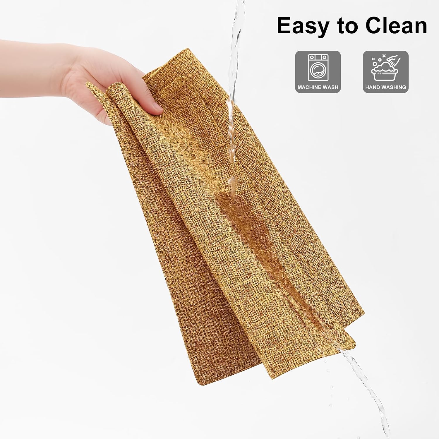 Homaxy Cloths Placemats for Dining Table Set of 6, 13" x 19", Amber | Heat Resistant, Washable, Cotton Linen Blend