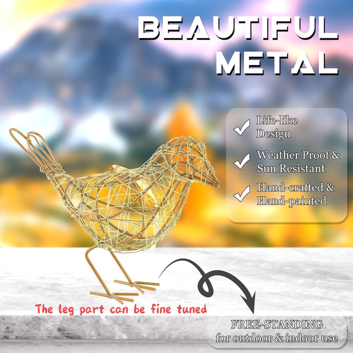 Artisan Bird Statues Trio / Gold