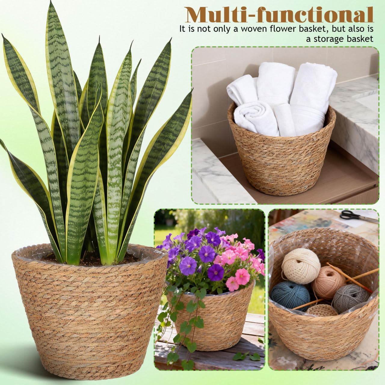 Woven Plant Baskets / Set of 2