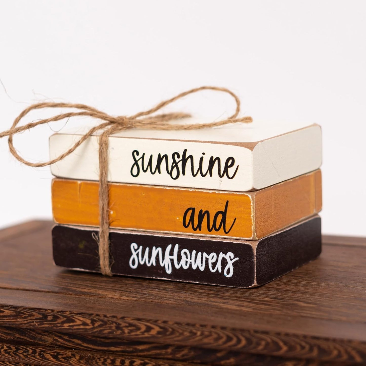 Farmhouse Book Stack / Sunflower Decor