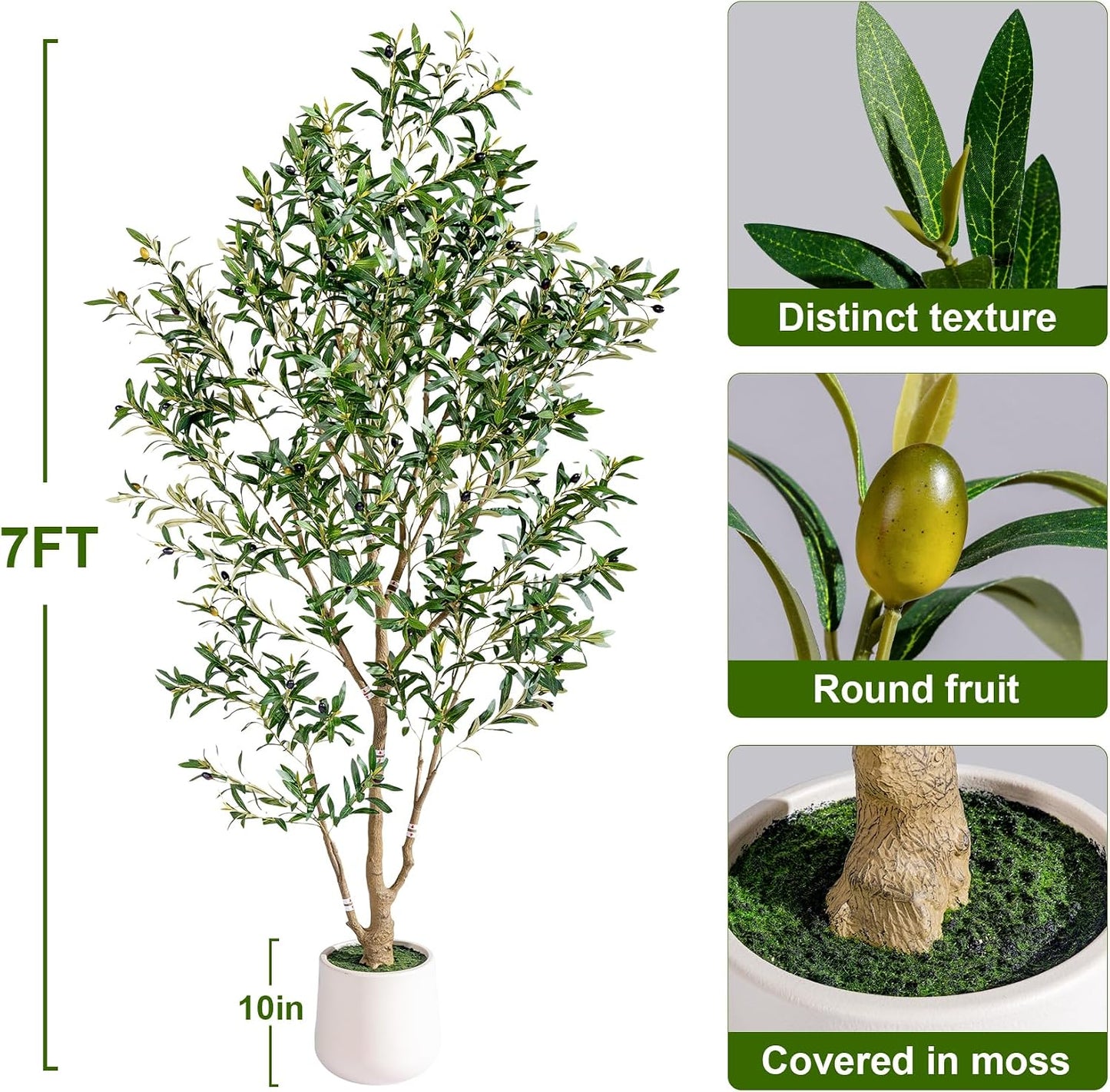 Large Faux Olive Tree Tall Artificial Trees / 7ft