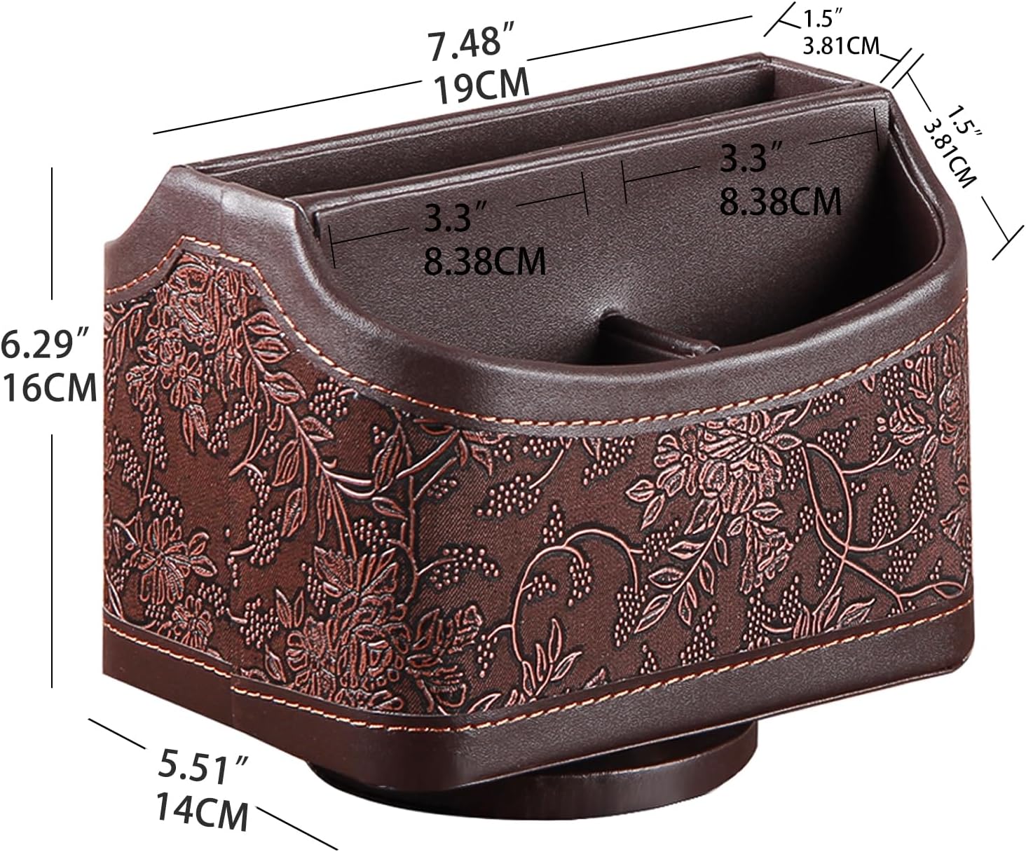 Leather 360°Rotatable Remote Control Holder / 1 Retro