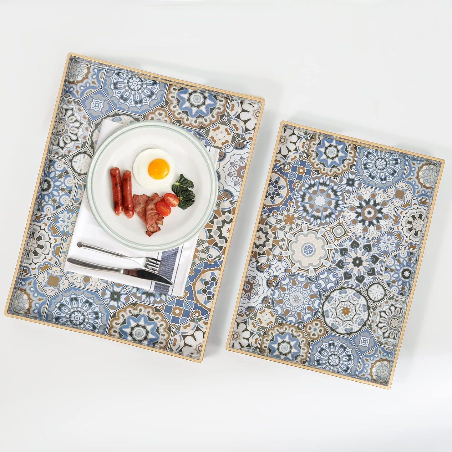 Serving Tray / 15.7 x 11.8 x 1.6 / Bohemian Blue / Set of 2