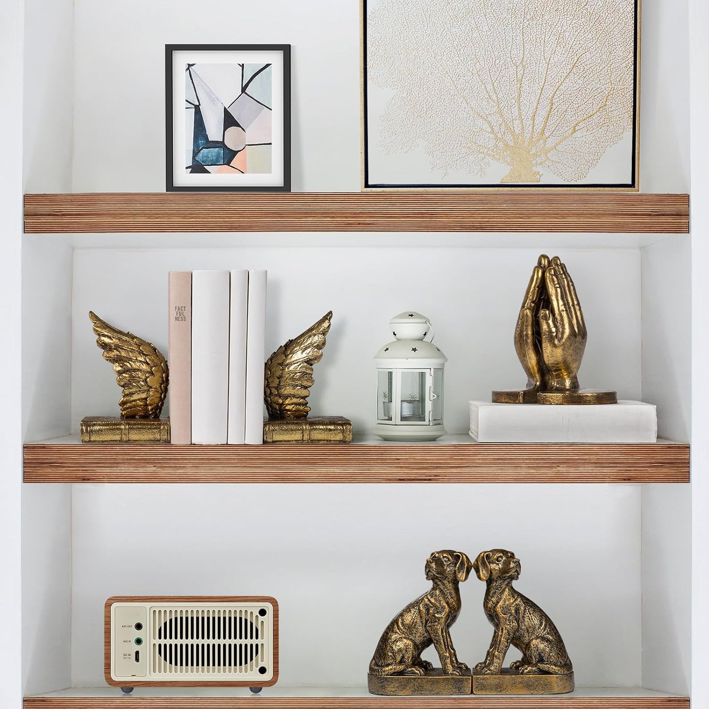Decorative Bookends / Dog Book Ends for Heavy Books / Gold