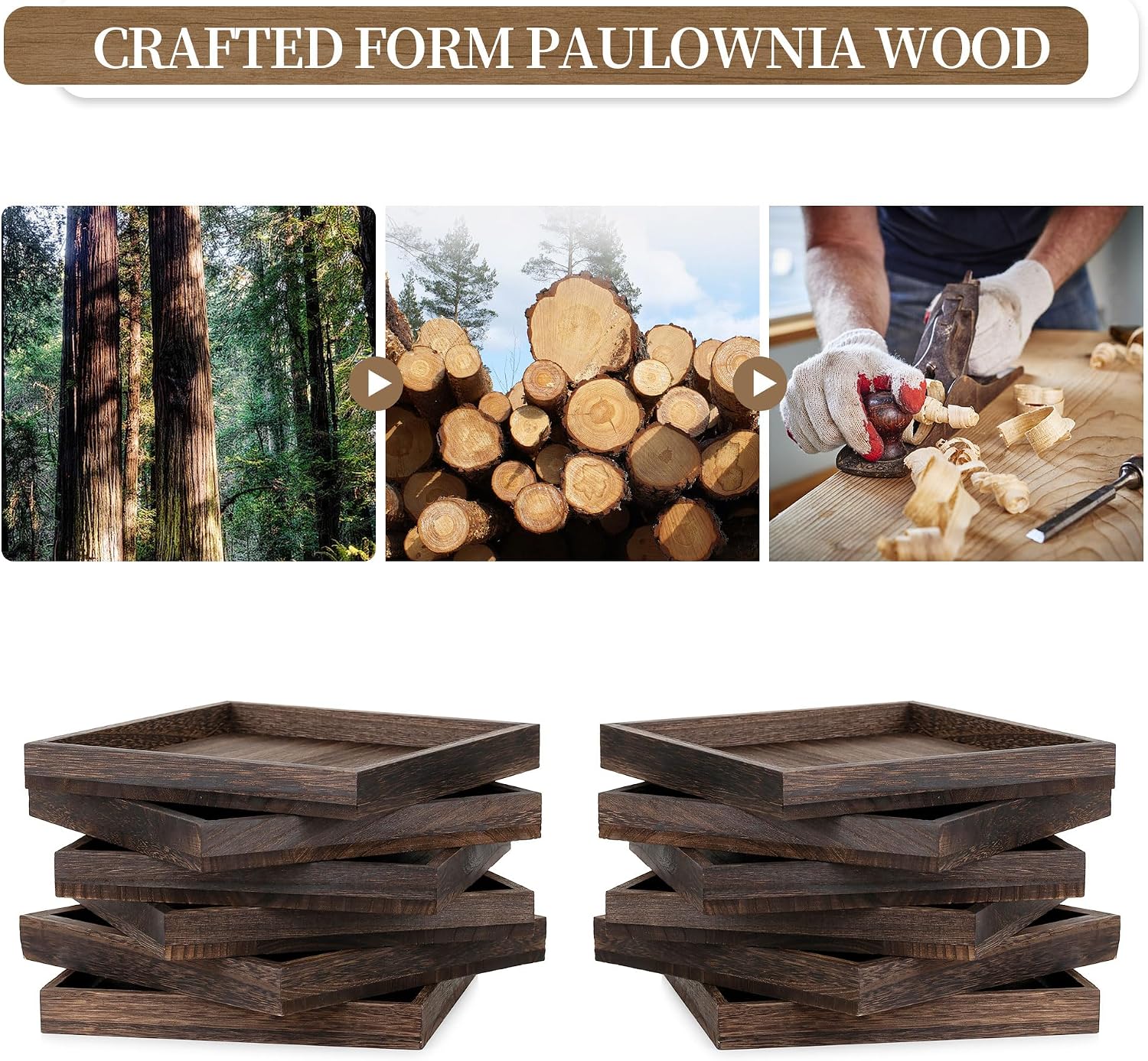 Small Wood Decorative Trays for Ottoman Coffee Tables