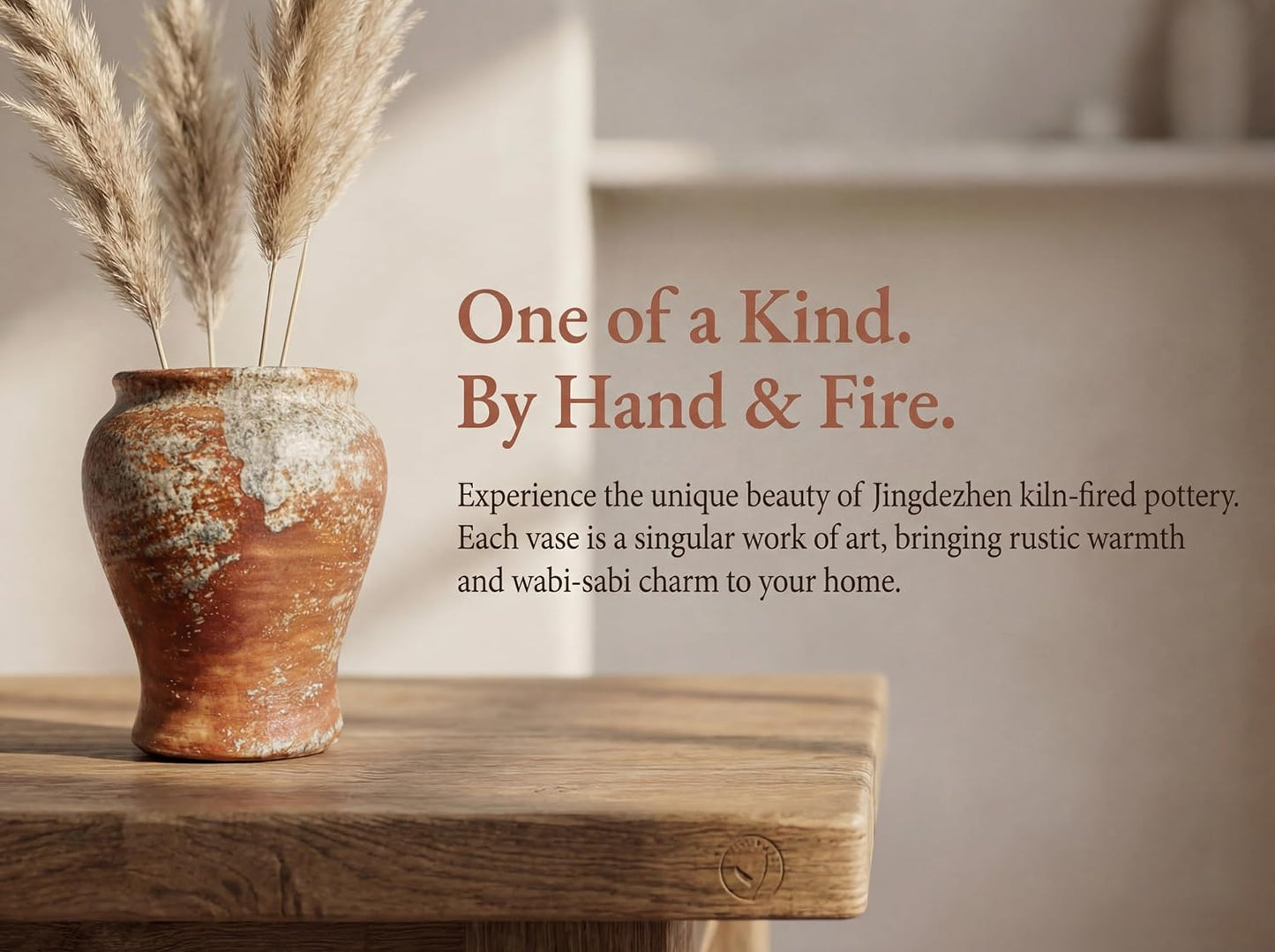 Rustic Ceramic Flower Vase / Brown7 / Brown