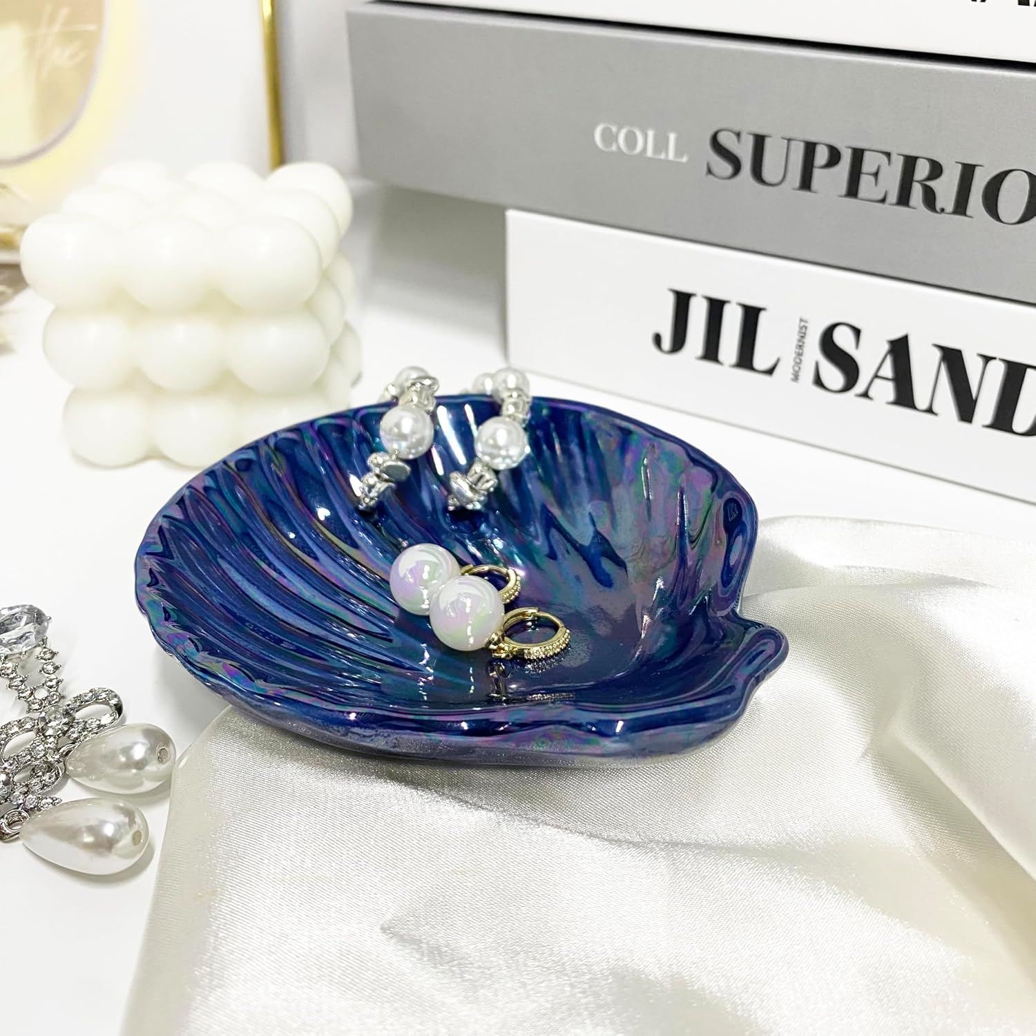Shell Jewelry Holder Dish / Indigo