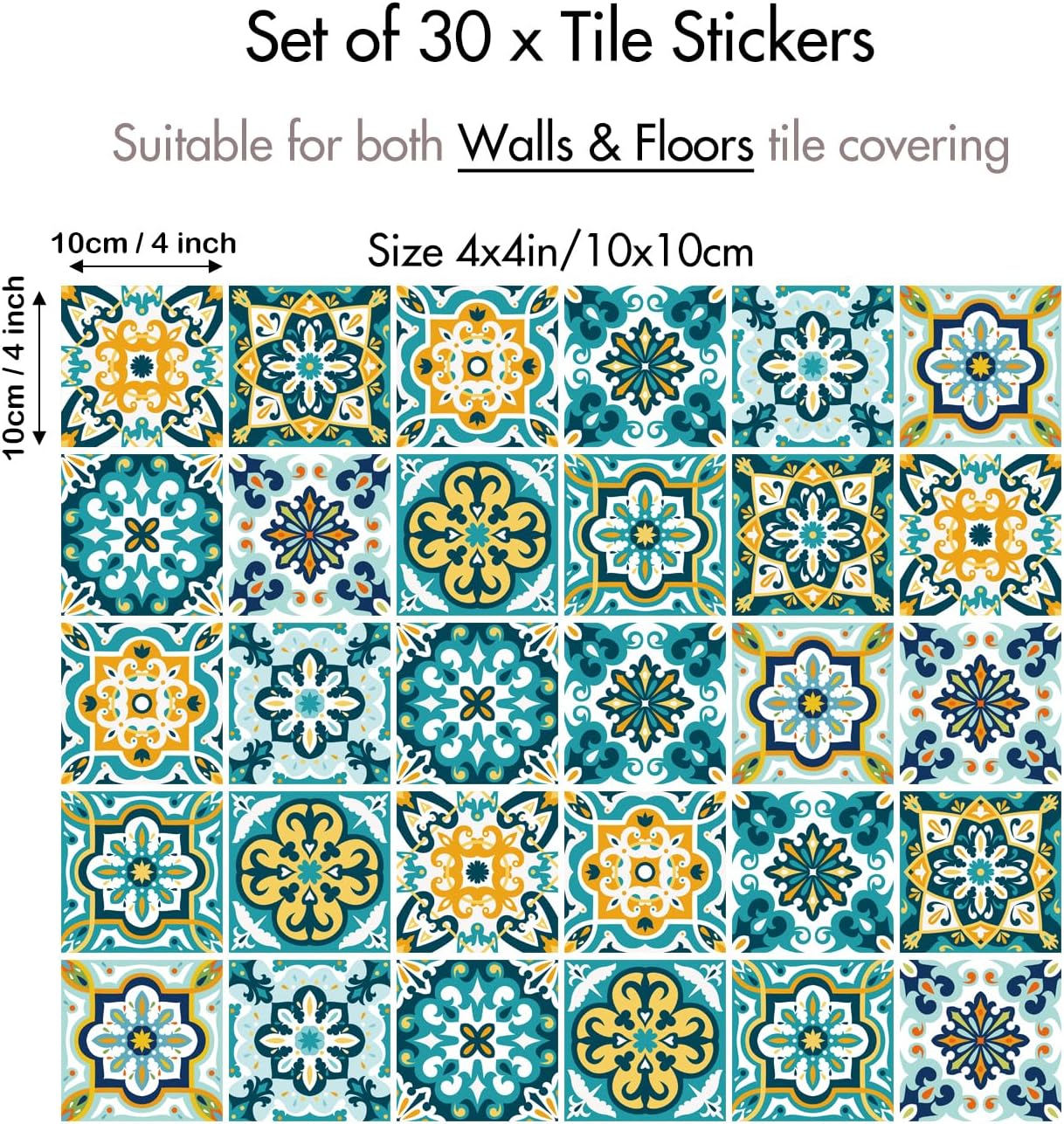 Bohemian Self-Adhesive Wall Sticker / Set of 30