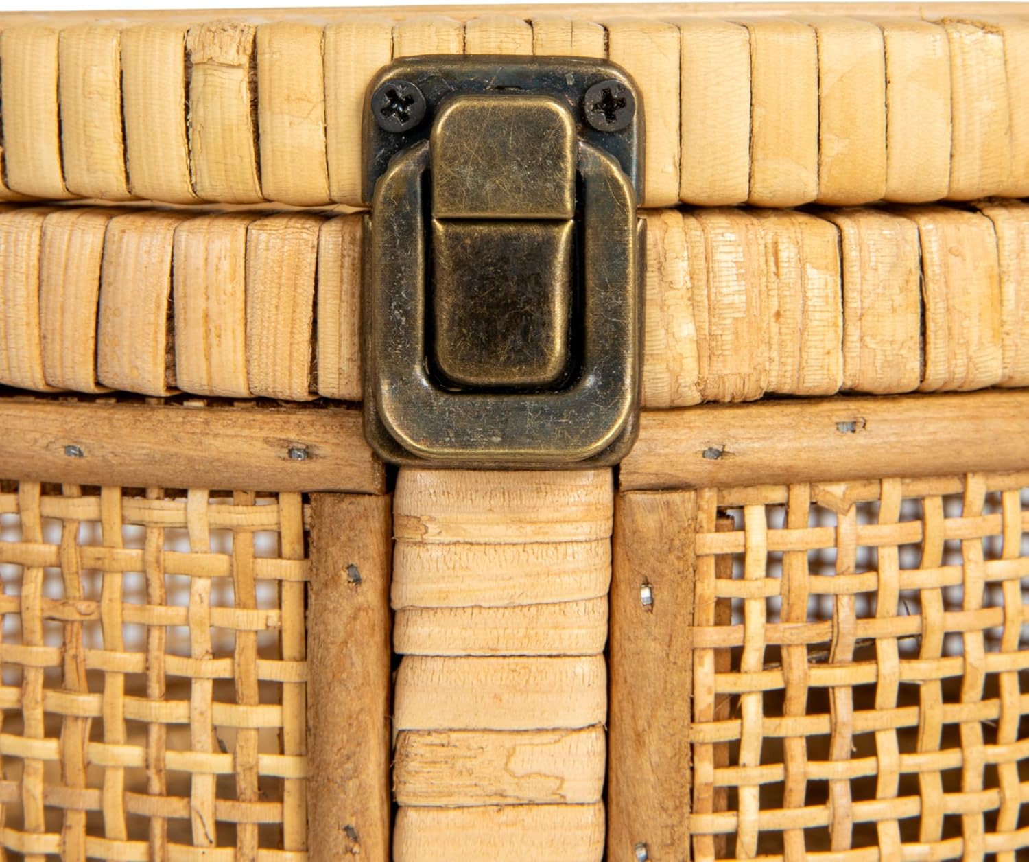 Rattan and Bamboo Nestable Round Storage / Natural / Set of 2