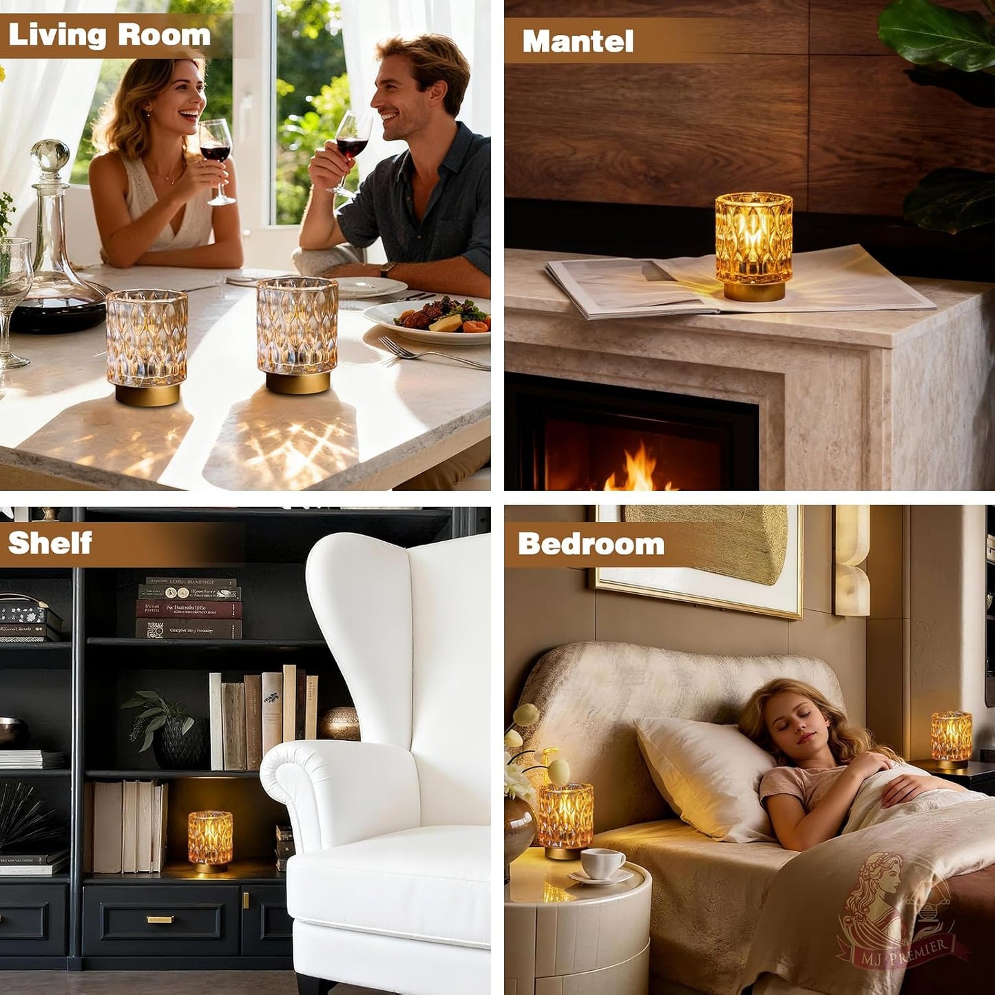 Battery Operated Table Lamps Timer / Amber / 2 Packs
