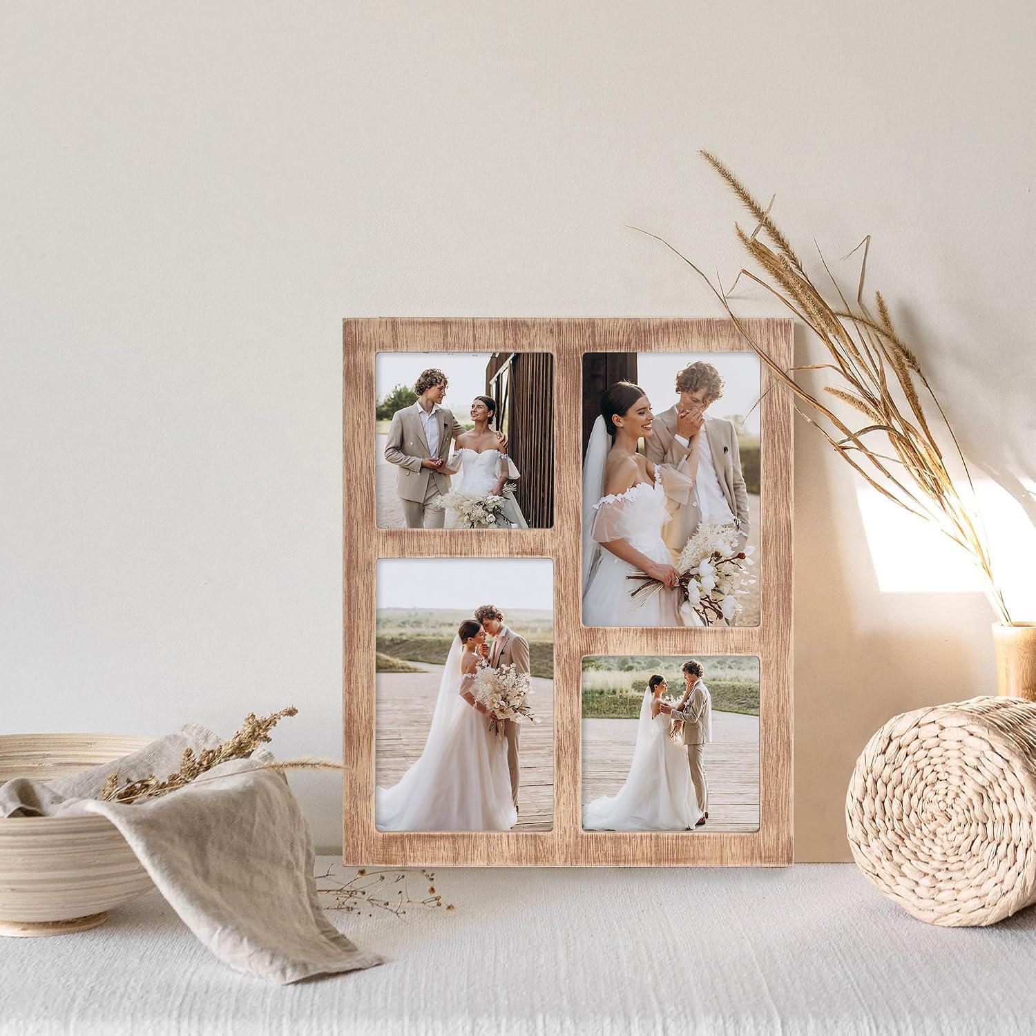 YESKAY Picture Frame Collage 4x6 and 4x4 Photos Display, 4x6 Multiple Photo Collage Frames with Tempered Glass, Family