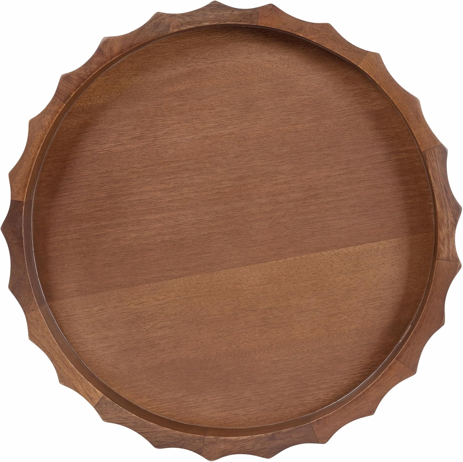 Lissi Decorative Round Tray / Walnut Brown / 15 Inch