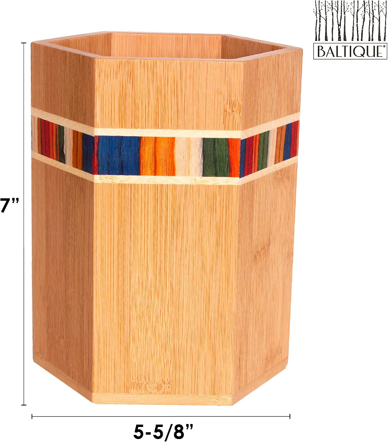 Totally Bamboo Baltique Marrakesh Collection Kitchen Utensil Holder, Large Cooking Utensil Crock for Countertop