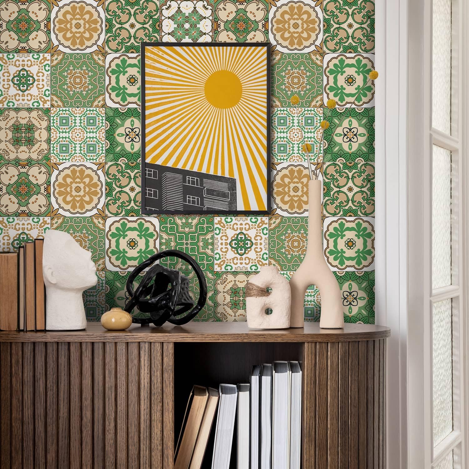 Wall Decor Stickers / Green / 6 x 6 / Set of 24
