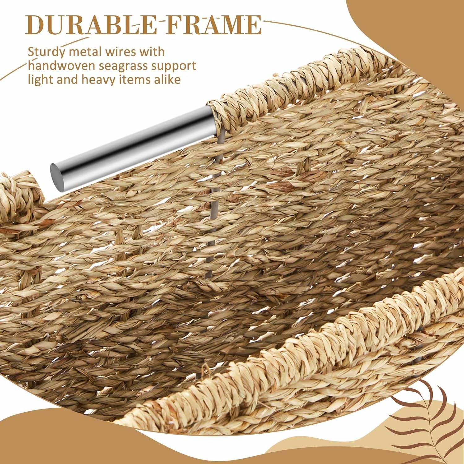 Hanging File Box Decorative File Basket Woven Document Organizer / Seagrass / 14.5 x 6 x 10.8