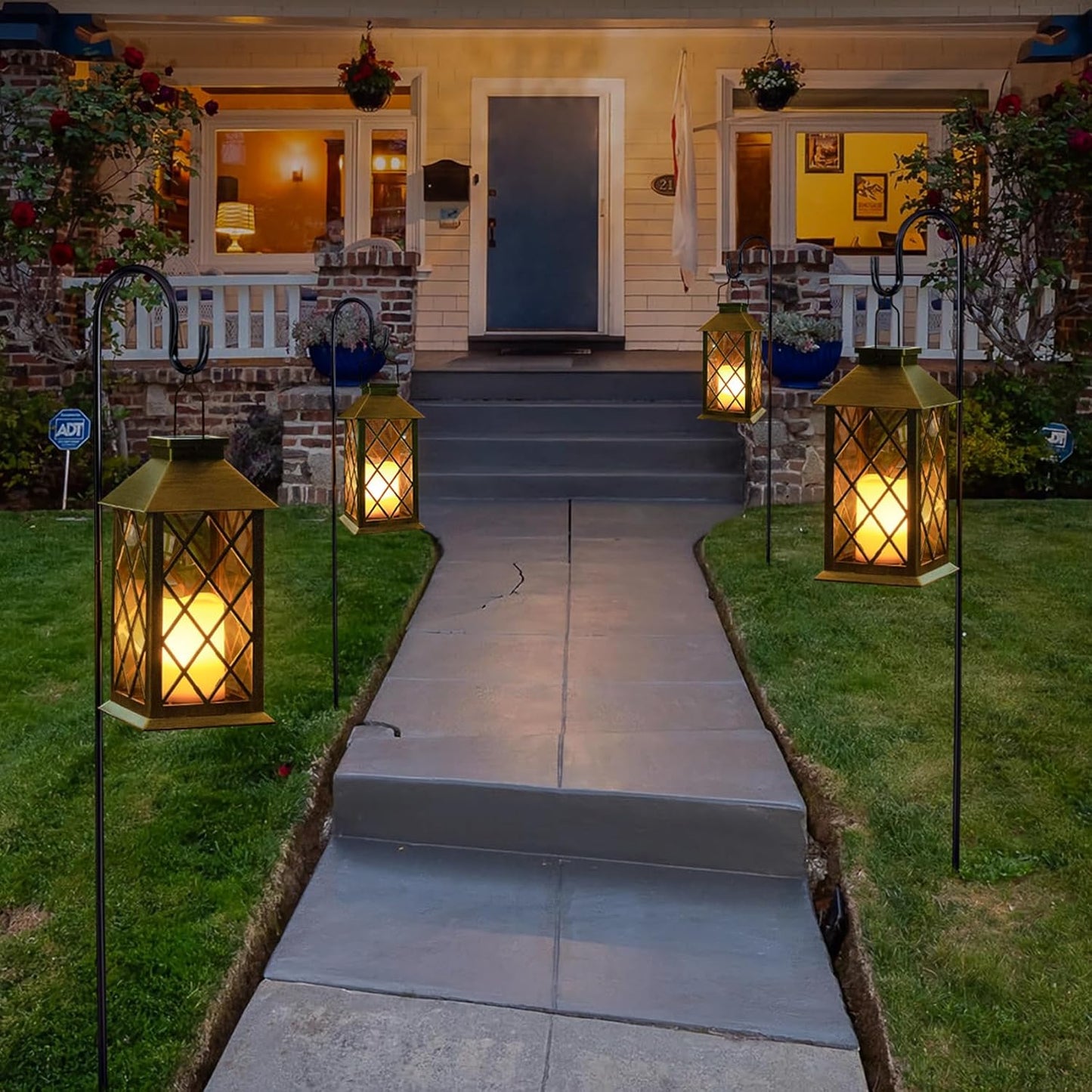 14" Solar Lanterns Outdoor Waterproof Garden Lanterns Flameless Candle Mission Lights for Table,Outdoor,Party Mothers