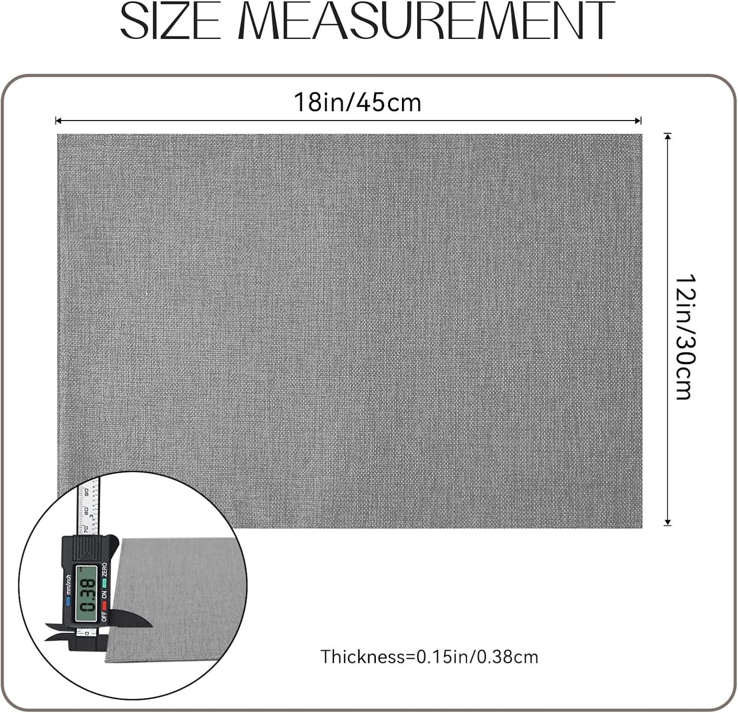 Romanstile Cloth Placemats Set of 8, Heat Resistant Double Layered Thickened Place Mats, Washable Faux Linen Farmhouse