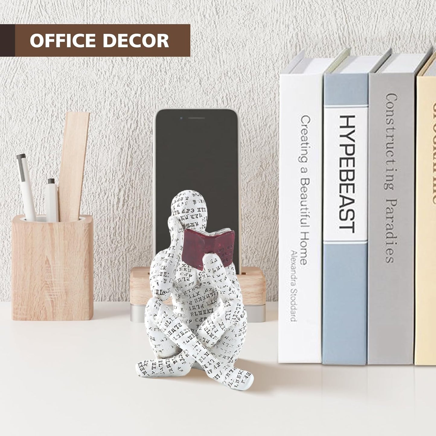 Home Decor Pulp Reading Women Thinker Statue Aesthetic Sculpture Room Decor Modern Abstract / A