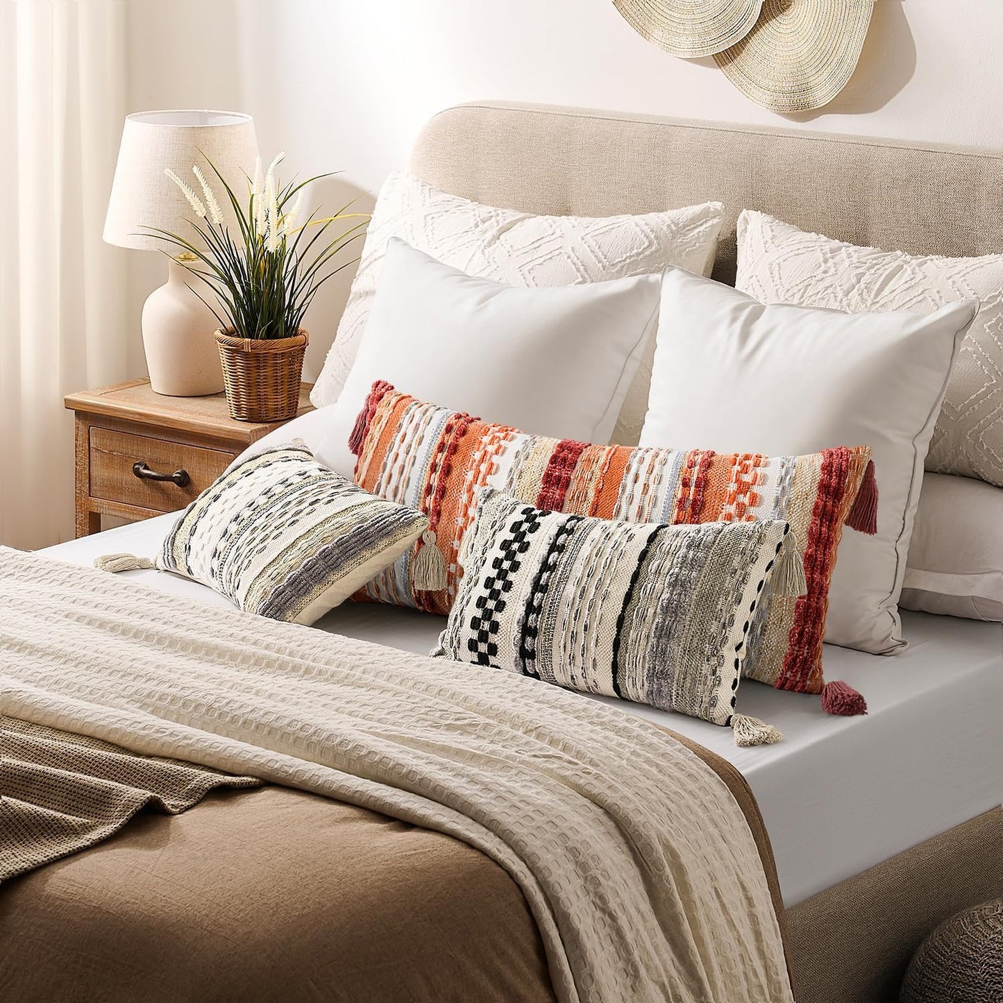 Kevin Textile Long Lumbar Pillow Cover Fall Boho Decorative Rectangle / 36 x 14 / Burnt Orange