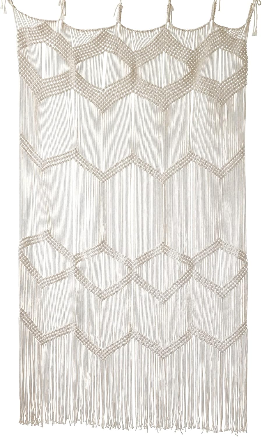 Macrame Curtain Window Macrame Room Divider Doorway Curtain Boho Macrame Wall Hanging Living / Beige
