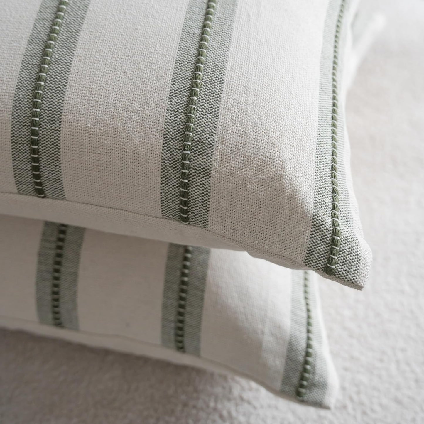 Boho Throw Pillow Covers / Olive Green / 18 x 18 / Set of 2