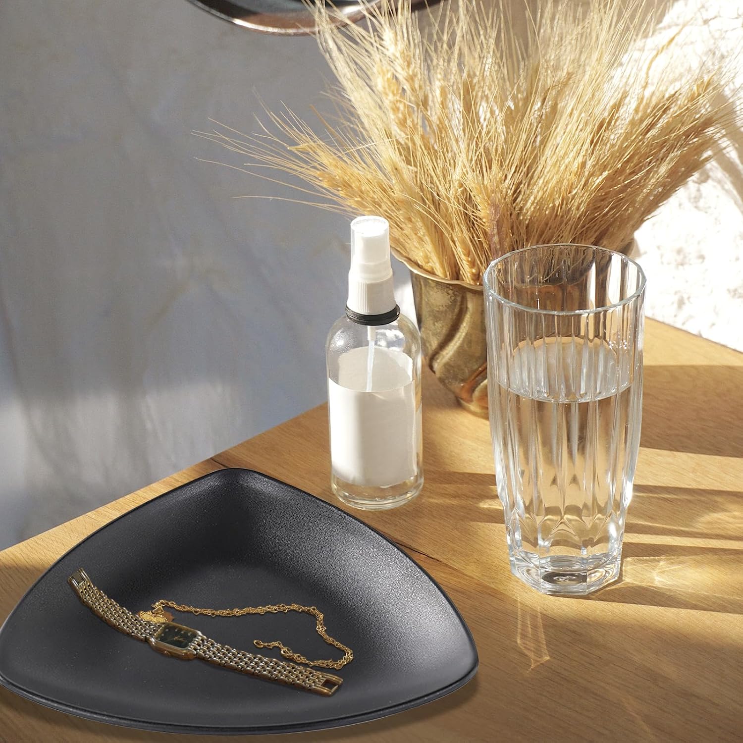 ring jewellery tray organiser tray / Triangle / Black