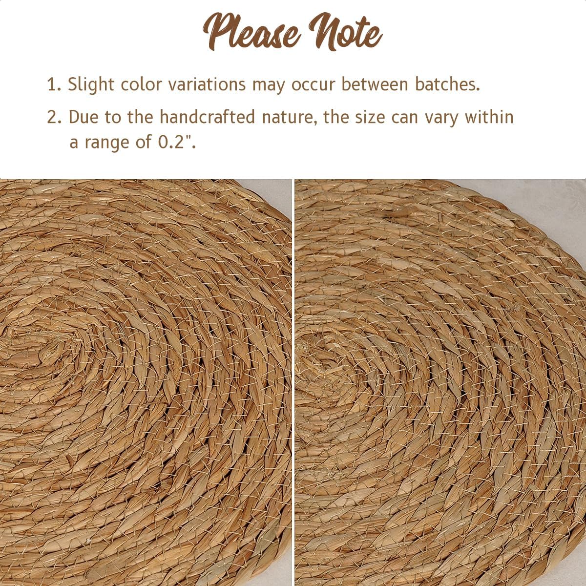 BAVIFY 13" Round Woven Placemats Set of 10, Plate Chargers for Dining Table | 13 Inch Place Mats Set of 10, Wicker