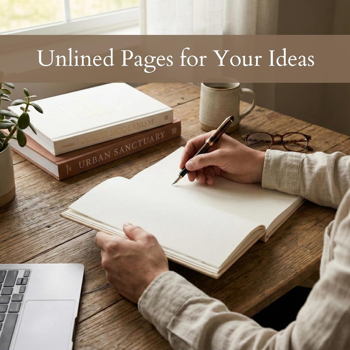 Real Linen Hardcover Books / Set of 3