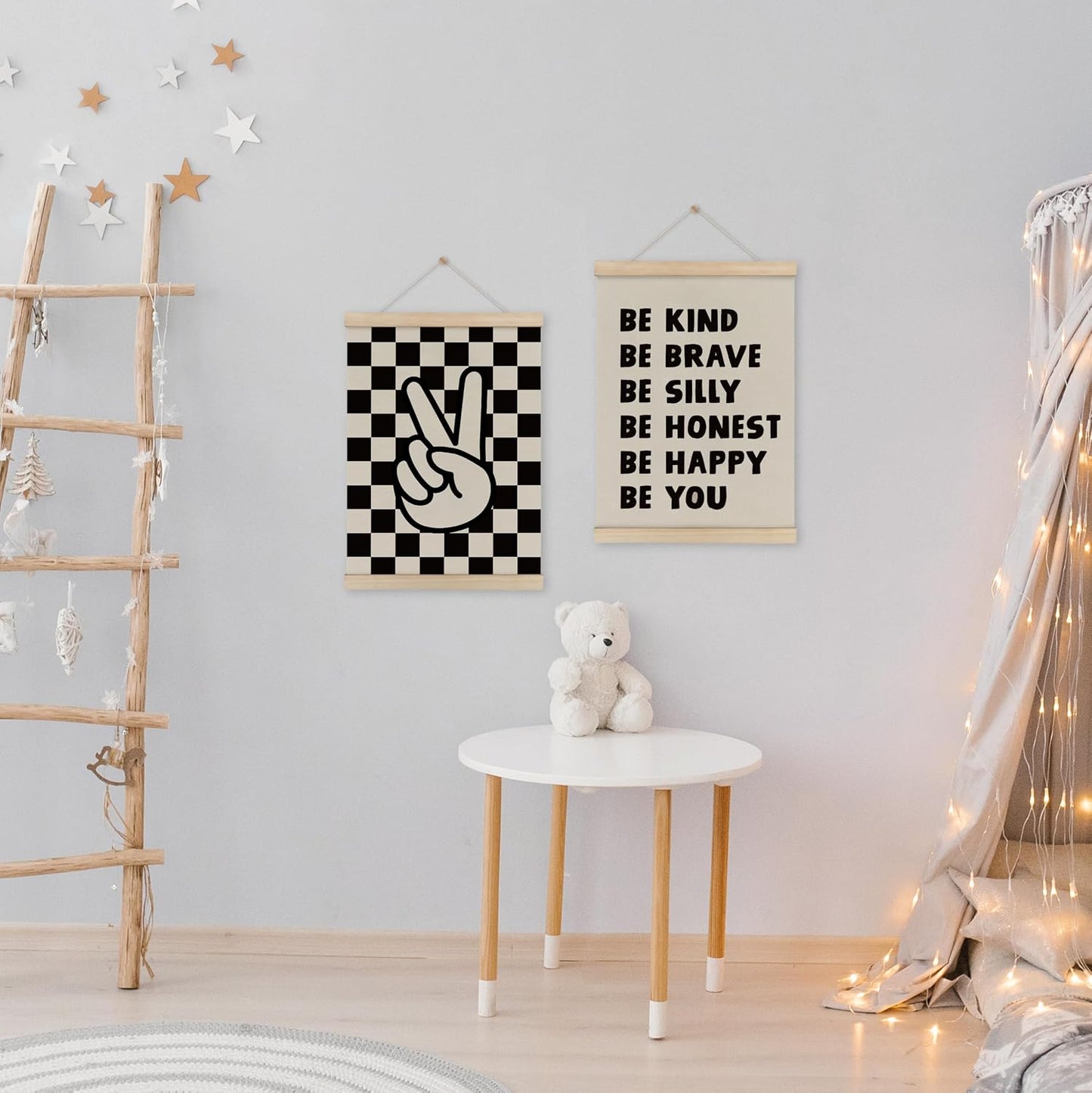 Wooden Frames / Boys Room Wall Decor Poster Hanger Frame / 12 x 16 / Black / Set of 2