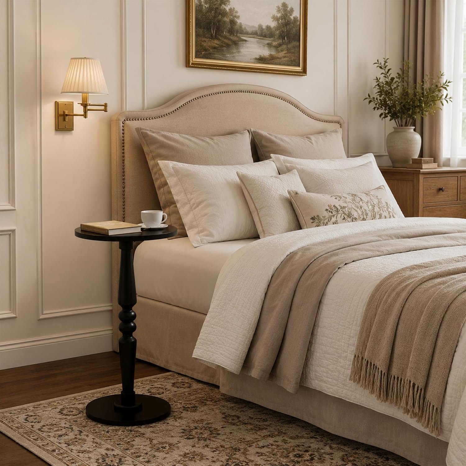 Solid Wood Top and Pedestal Leg / Black