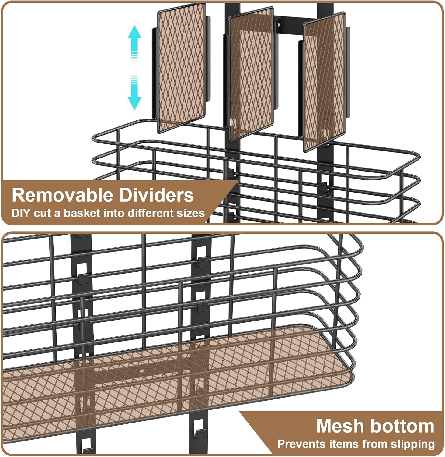 Yuyetuyo 5-Tier Over The Door Organizer Bathroom - Hair Dryer Holder - Hair Tool Organizer Adjustable Height, DIY