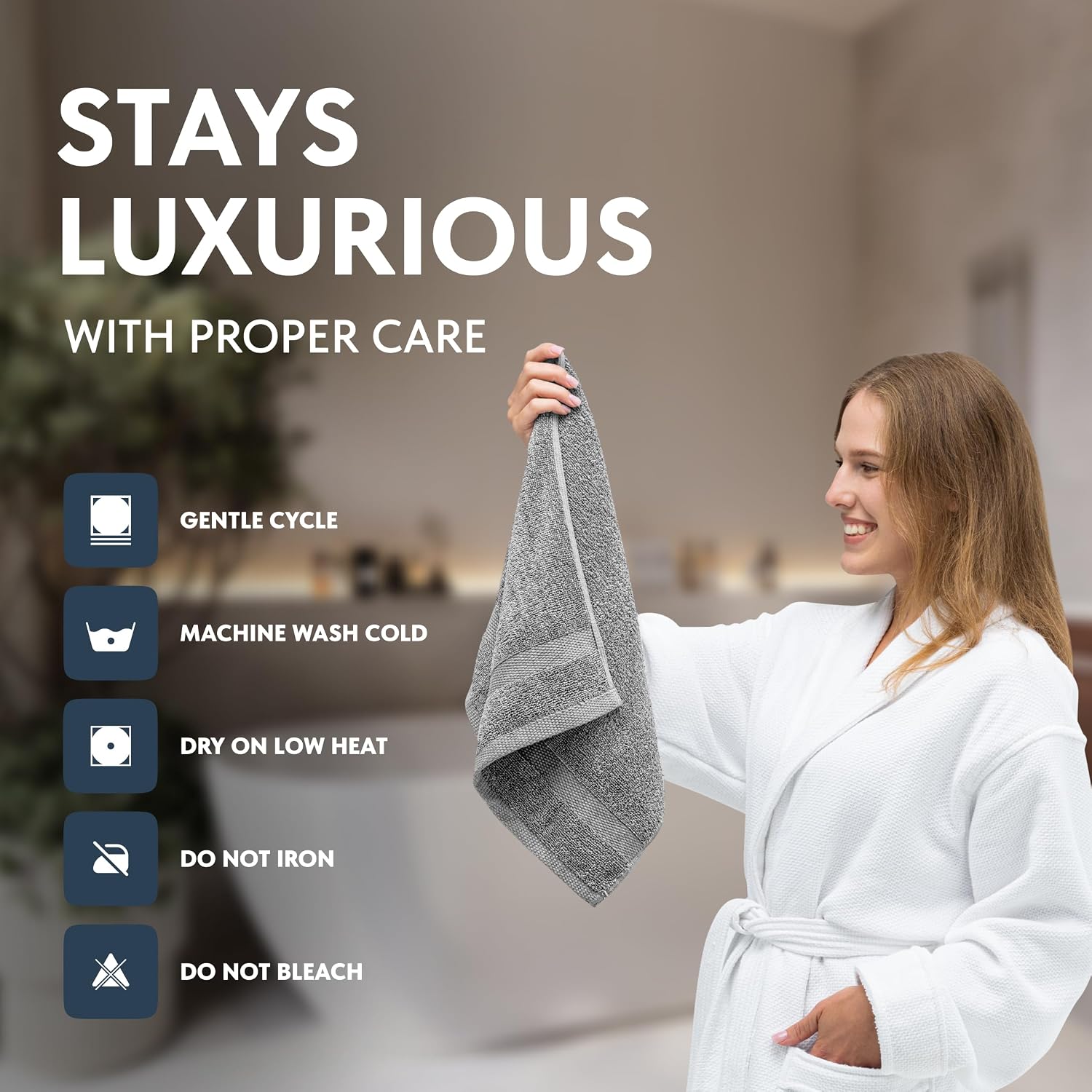 White Classic Luxury Dolphin Gray Hand Towels - Soft 100% Turkish Cotton | Highly Absorbent Hotel spa Bathroom Towel
