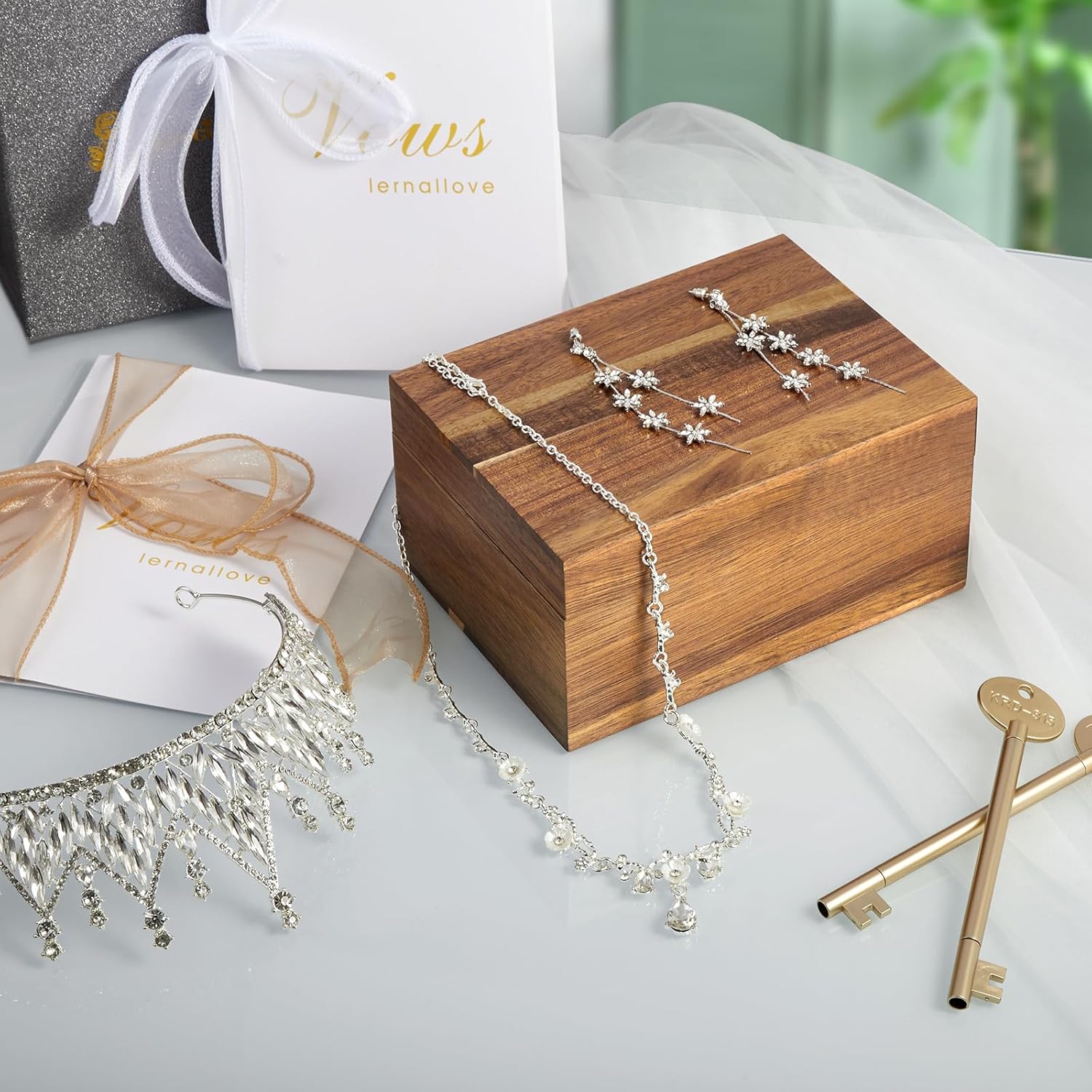 Wood Memory Box / Acacia / Small / 3 x 5