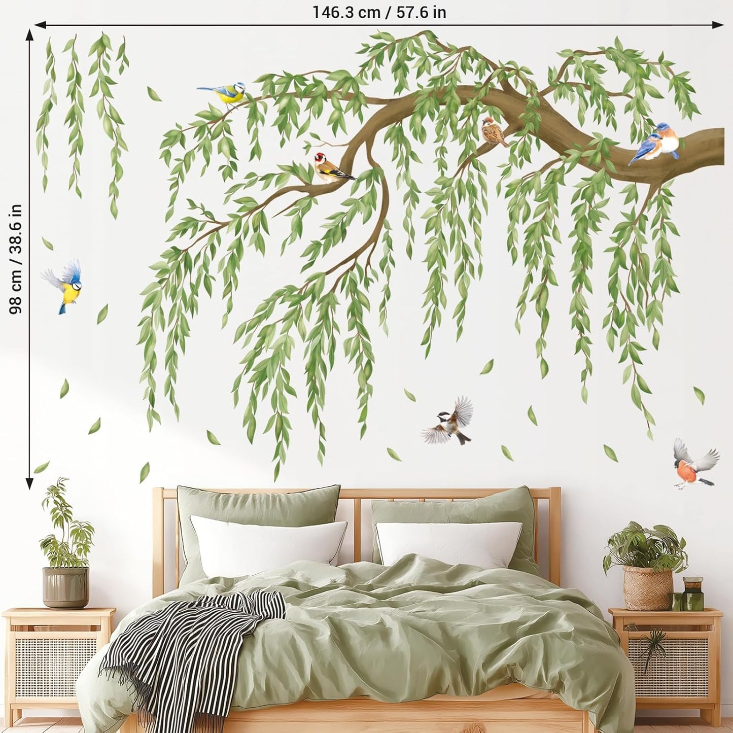 Leaves & Birds Wall Stickers / Green