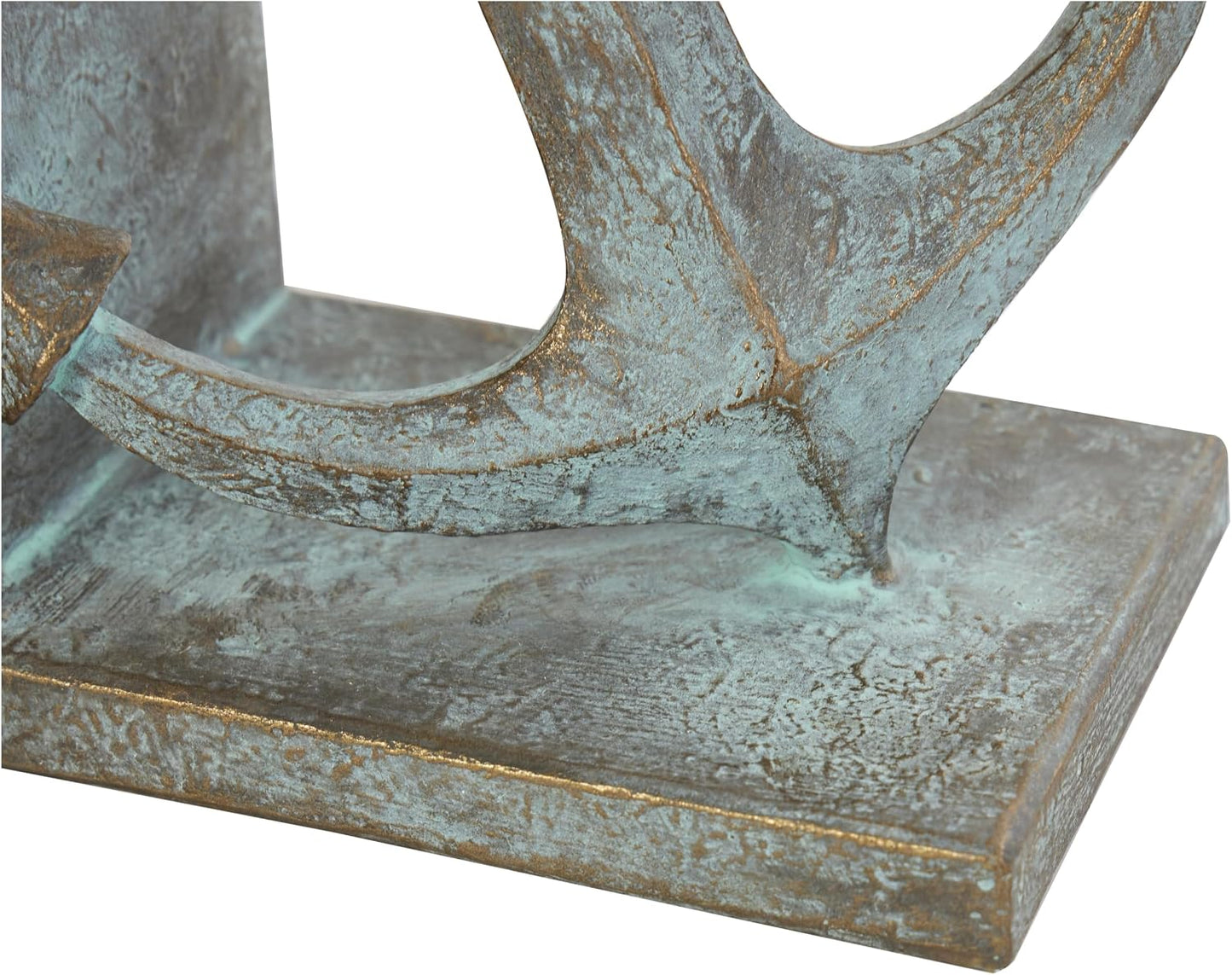 Polystone Anchor Decorative Bookends Distressed Patina Non Skid / SMALL SIZE / Blue / Set of 2