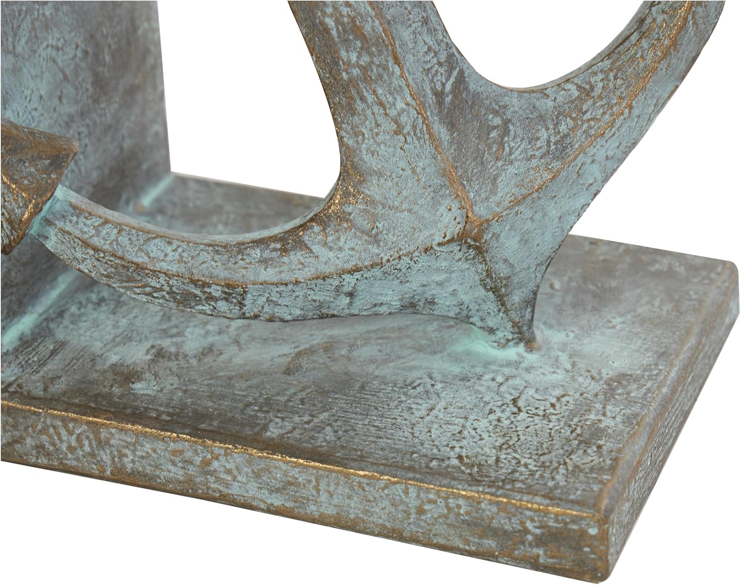Polystone Anchor Decorative Bookends Distressed Patina Non Skid / SMALL SIZE / Blue / Set of 2