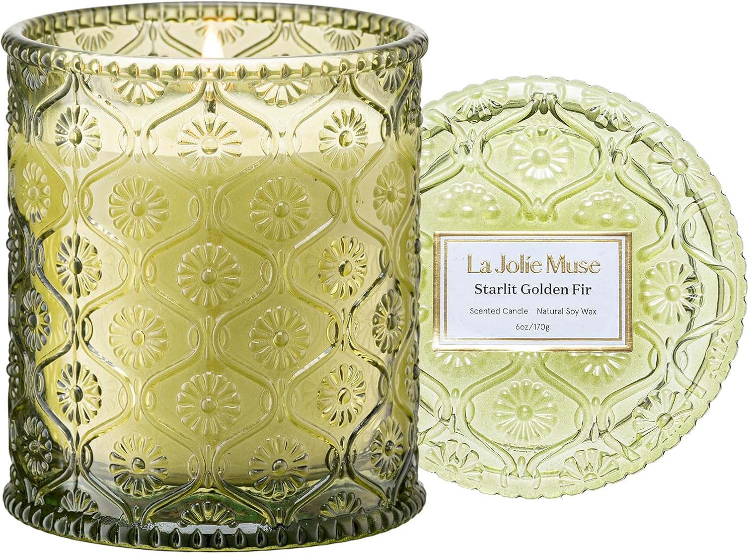 LA JOLIE MUSE Starlit Fir Pine Scented Candles for Home, Soy Wax 40 Hrs